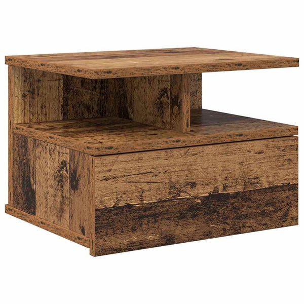 Schwebender Nachttisch Altholz 40x31x28cm