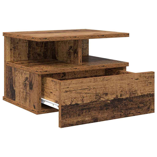 Schwebender Nachttisch Altholz 40x31x28cm