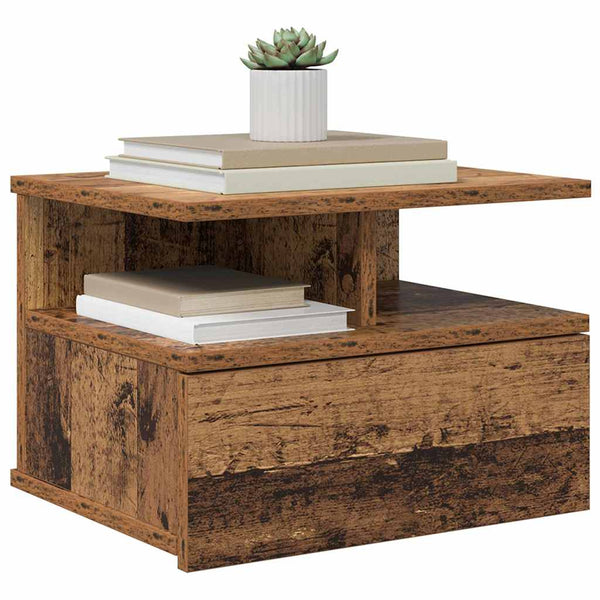 Schwebender Nachttisch Altholz 40x31x28cm