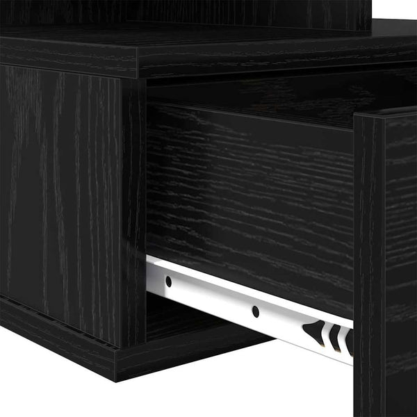 vidaXL Floating Nightstand Black Oak Look 40 x 31 x 28 cm