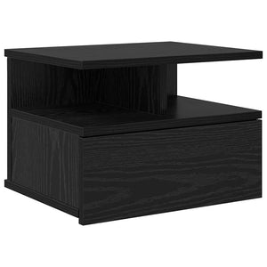 vidaXL Floating Nightstand Black Oak Look 40 x 31 x 28 cm