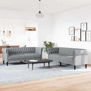 Hellgraue 2-teilige Wohnzimmer Couch