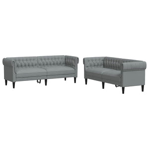 Hellgraue 2-teilige Wohnzimmer Couch