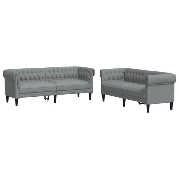 Hellgraue 2-teilige Wohnzimmer Couch