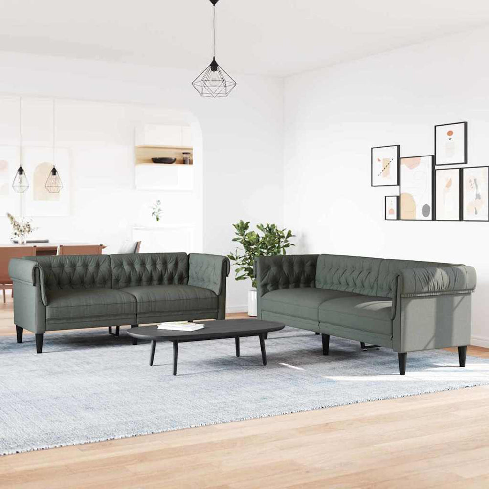 Dunkelgraue Wohnzimmer Couch, 2-teilig
