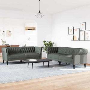 Dunkelgraue Wohnzimmer Couch, 2-teilig