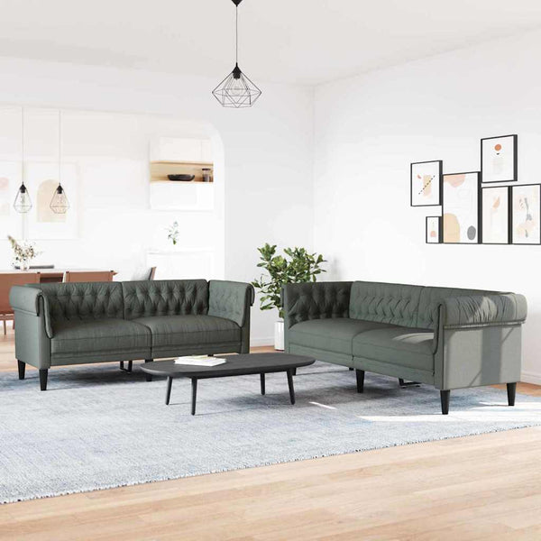 Dunkelgraue Wohnzimmer Couch, 2-teilig