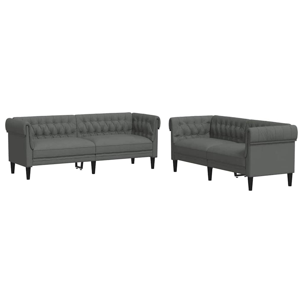 Dunkelgraue Wohnzimmer Couch, 2-teilig