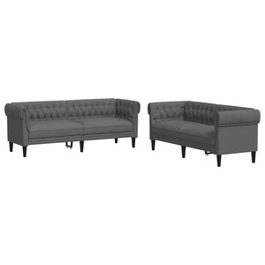 Dunkelgraue Wohnzimmer Couch, 2-teilig