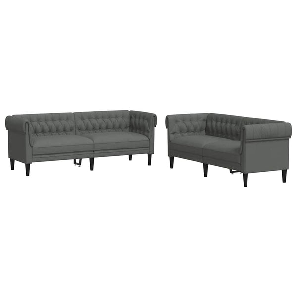 Dunkelgraue Wohnzimmer Couch, 2-teilig