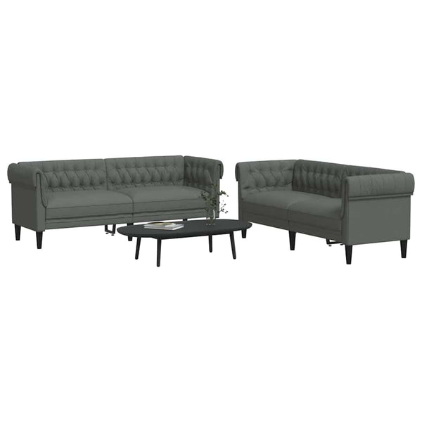 Dunkelgraue Wohnzimmer Couch, 2-teilig
