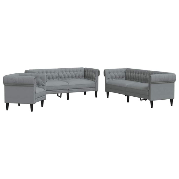 3-teilige Wohnzimmercouch, Hellgrau