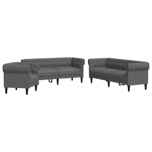 Dunkelgraue 3-teilige Wohnzimmer Couch