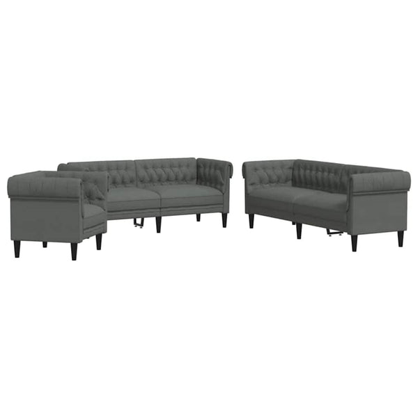 Dunkelgraue 3-teilige Wohnzimmer Couch