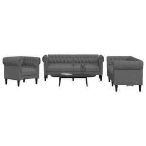 Dunkelgraue 3-teilige Wohnzimmer Couch