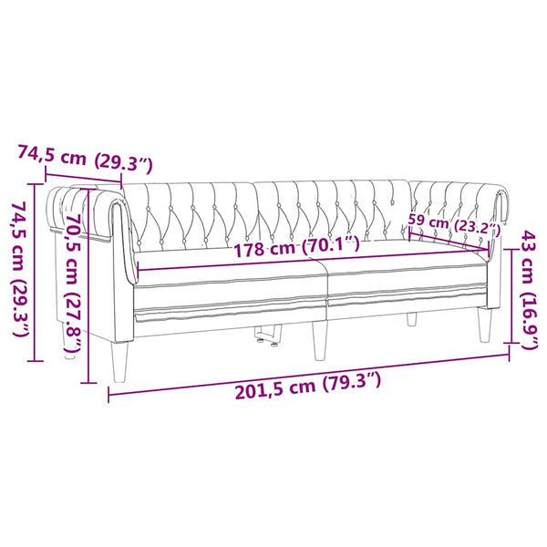 Dunkelgraue 3-teilige Wohnzimmer Couch