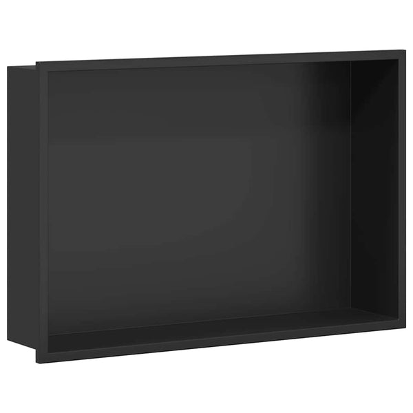 Schwarze Duschnische Edelstahl 45x30 cm