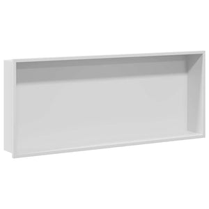 Weiße Duschnische Edelstahl 75x30x9,5cm