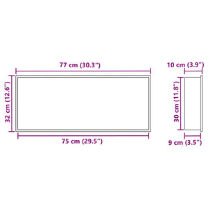 Weiße Duschnische Edelstahl 75x30x9,5cm