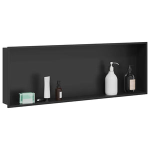 Schwarze Duschnische Edelstahl 90 cm