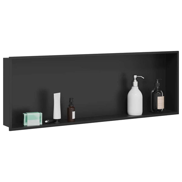 Schwarze Duschnische Edelstahl 90 cm