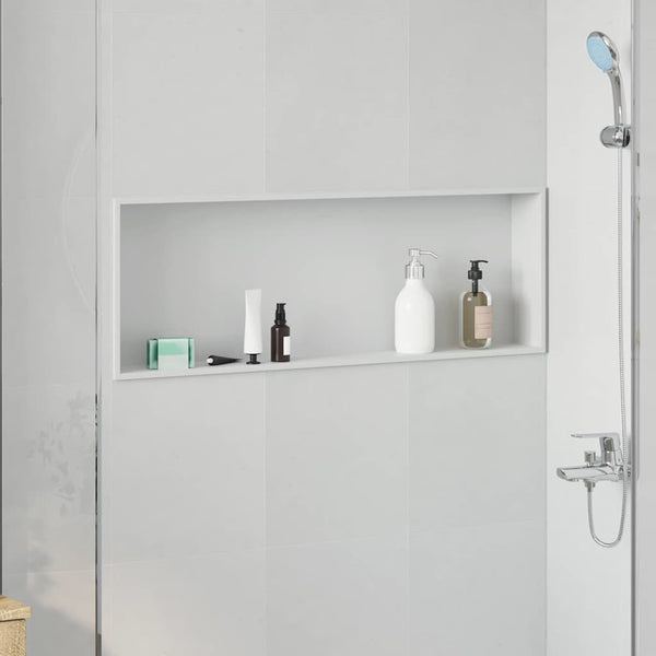 Weiße Duschnische Edelstahl 90 cm