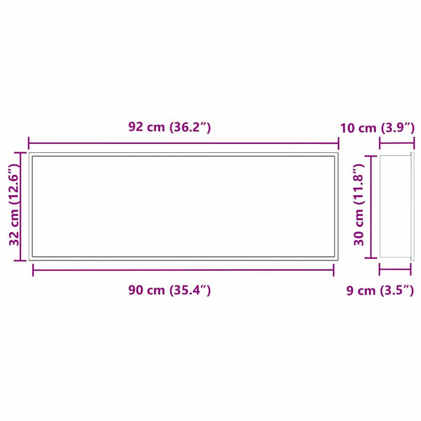 Weiße Duschnische Edelstahl 90 cm