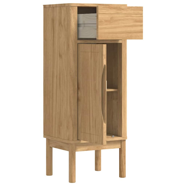 vidaXL Meuble de salle de bain avec étagère FLORO Marron ciré 35 x 30 x 90 cm