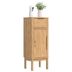 vidaXL Meuble de salle de bain avec étagère FLORO Marron ciré 35 x 30 x 90 cm