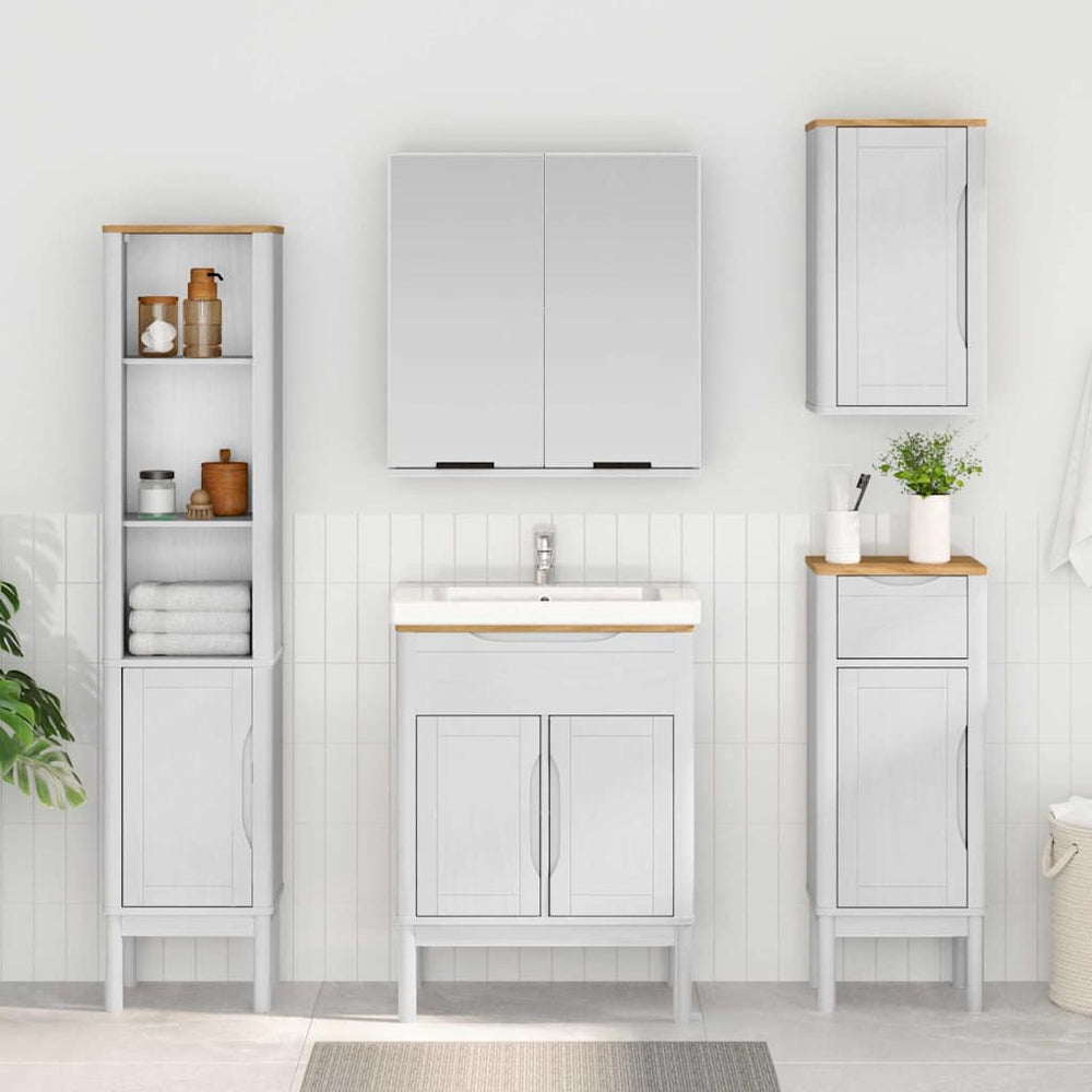 Weißer Badezimmerschrank Kiefer Massivholz