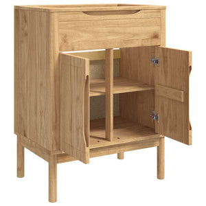 Waschbeckenschrank mit Regal Wachsbraun 60x40x80 cm