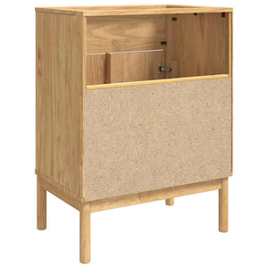 Waschbeckenschrank mit Regal Wachsbraun 60x40x80 cm