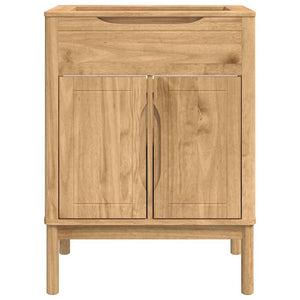 Waschbeckenschrank mit Regal Wachsbraun 60x40x80 cm