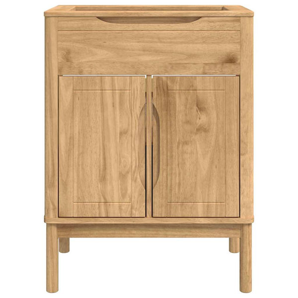 Waschbeckenschrank mit Regal Wachsbraun 60x40x80 cm