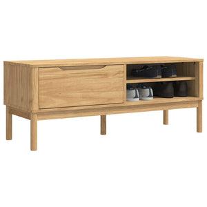 Flurbank Kiefer Massivholz Wachsbraun 115 cm