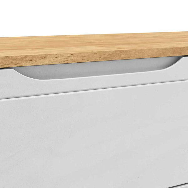Weiße Flurbank Kiefer Massivholz 115 cm