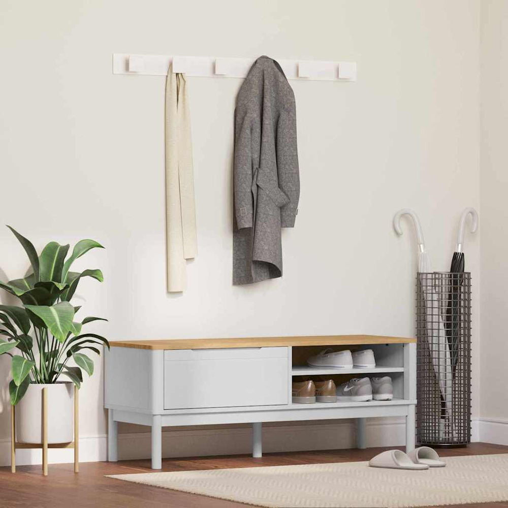 vidaXL Banc de couloir FLORO Blanc 115 x 40 x 45 cm Bois de pin massif