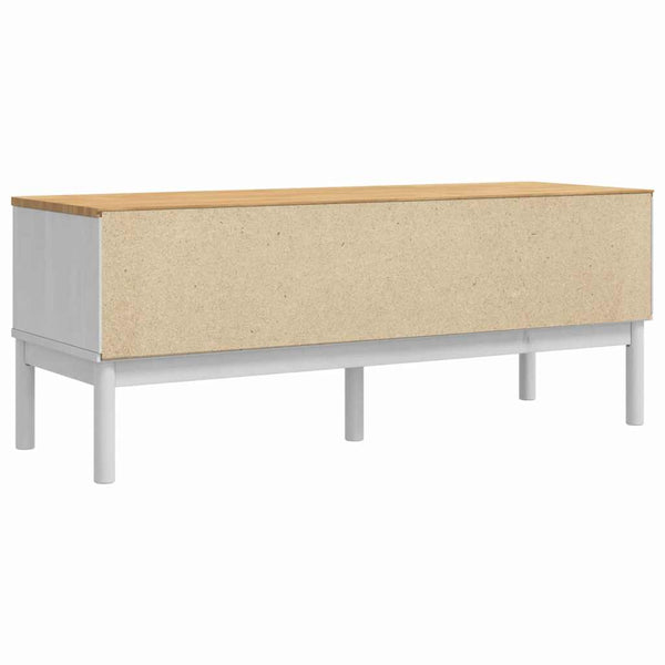 Weiße Flurbank Kiefer Massivholz 115 cm