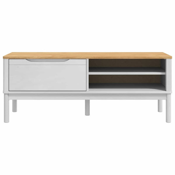 Weiße Flurbank Kiefer Massivholz 115 cm