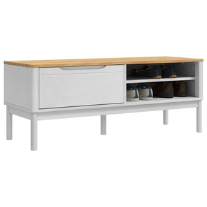 Weiße Flurbank Kiefer Massivholz 115 cm