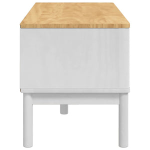 Weiße Flurbank Kiefer Massivholz 115 cm