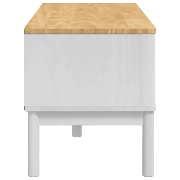 Weiße Flurbank Kiefer Massivholz 115 cm