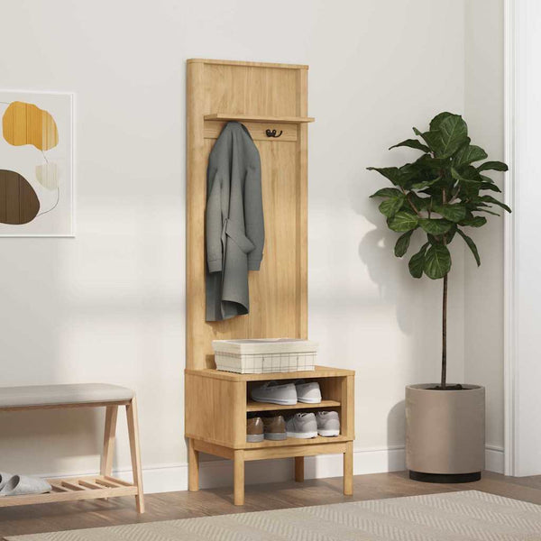 Flurschrank FLORO Wachsbraun Kiefer Massivholz