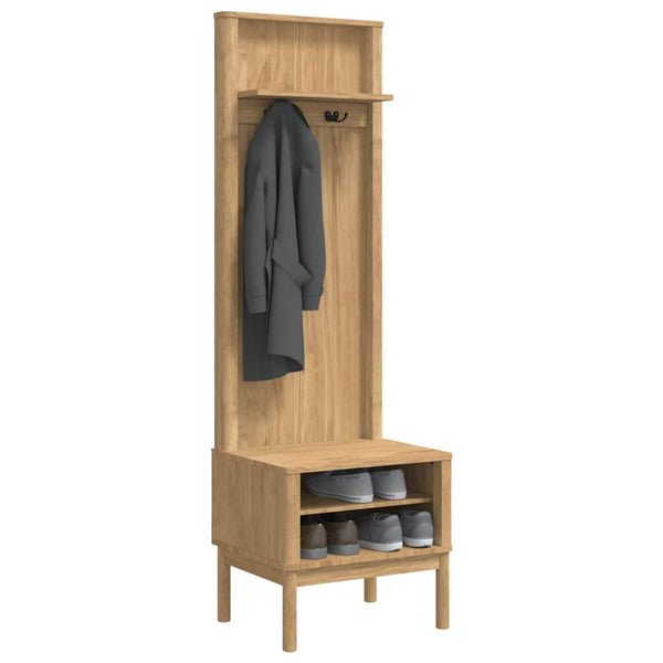 Flurschrank FLORO Wachsbraun Kiefer Massivholz