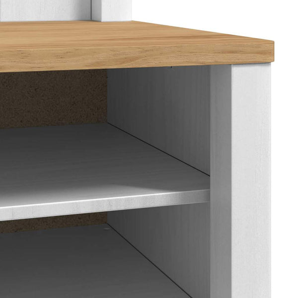 Weißer Flurschrank Kiefer Massivholz 158cm