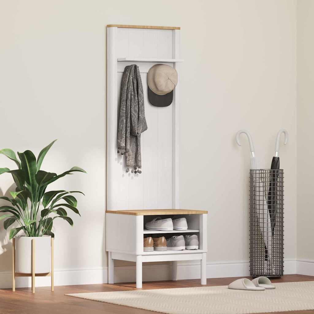 Weißer Flurschrank Kiefer Massivholz 158cm