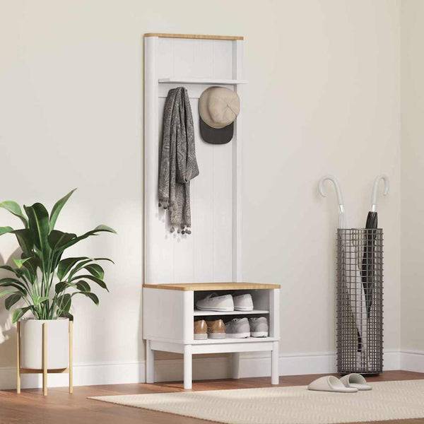 Weißer Flurschrank Kiefer Massivholz 158cm