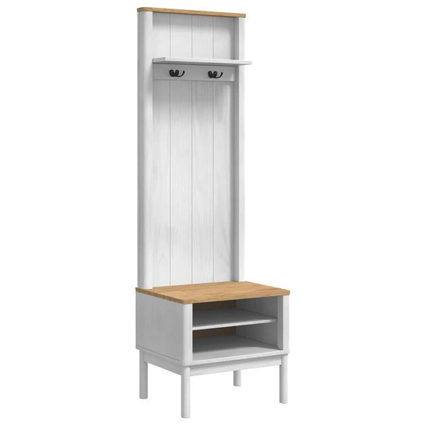 Weißer Flurschrank Kiefer Massivholz 158cm