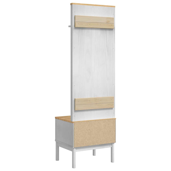Weißer Flurschrank Kiefer Massivholz 158cm