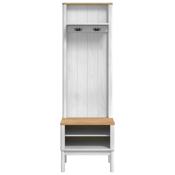 Weißer Flurschrank Kiefer Massivholz 158cm